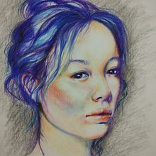 Mi proyecto del curso: Dibujo de retratos llamativos con lápices de colores. Un proyecto de Dibujo, Dibujo de Retrato, Sketchbook y Dibujo con lápices de colores de Teresita Sabarots - 06.02.2023