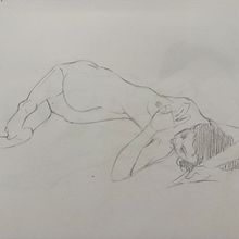 Estudis del cos - Esbossos. Ilustração tradicional projeto de Nerea Iznájar Blázquez - 06.02.2023