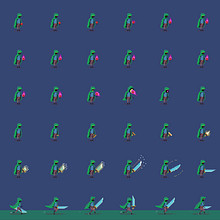 Mi proyecto del curso: Animación de personajes en pixel art para videojuegos. Character Animation, Video Games, Pixel Art, and Game Development project by Sandra J Cruz - 02.04.2023