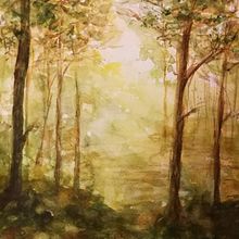 My project for course: Dreamy Watercolor Landscapes: Paint with Light. Projekt z dziedziny  Malarstwo i Malowanie akwarelą użytkownika Jean - 07.02.2023