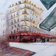 My project for course: Architectural Sketching with Watercolor and Ink. Esboçado, Desenho, Pintura em aquarela, Ilustração arquitetônica, Sketchbook e Ilustração com tinta projeto de anncdaniels - 09.02.2023