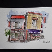 Mon projet du cours : Esquisses d'architecture expressives aux feutres de couleur. Projekt z dziedziny Sketching,  R, sunek,  R, sunek architektoniczn, Sketchbook,  R i sunek atramentem użytkownika colorinesluna - 09.02.2023