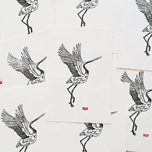One single stork stamp . Traditional illustration, Arts, Crafts, Fine Arts, Printing, Creating with Kids, and Engraving project by nordlichtfarbe - 02.09.2023