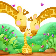 Giraffes Love. Un progetto di Illustrazione tradizionale di Nina Willebois - 25.12.2019