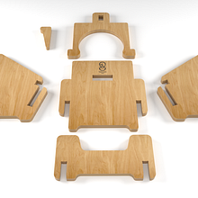 My project for course: Design and Production of Customizable Furniture with a CNC Router. Furniture Design, Making, Industrial Design, Product Design, and Woodworking project by Cha-hee Kim - 11.22.2022
