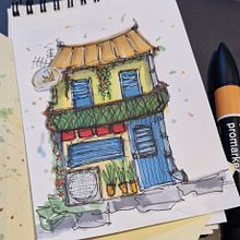 colorfull house Ein Projekt aus dem Bereich Traditionelle Illustration und Architektonische Illustration von catherine noble - 10.02.2023