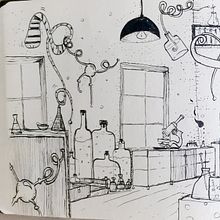 Laboratorium z bliska Ein Projekt aus dem Bereich Traditionelle Illustration von Ewa Jacyno - 11.02.2023