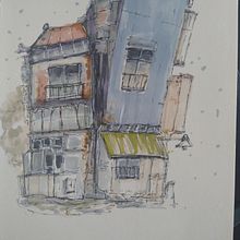 My project for course: Expressive Architectural Sketching with Colored Markers. Sketching, Drawing, Architectural Illustration, Sketchbook & Ink Illustration project by Christine Fauche - 02.11.2023