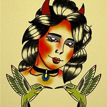 My project for course: Design Old-School Tattoos in Procreate. Traditional illustration, Drawing, Digital Illustration, and Tattoo Design project by Oscar Aguilar - 02.09.2023