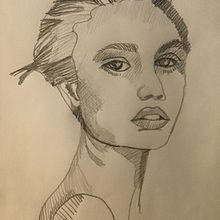 My project for course: Graphite Line Drawing for Portrait Sketchbooking. Fine Arts, Sketching, Drawing, Portrait Drawing, and Sketchbook project by skylar756 - 02.07.2023
