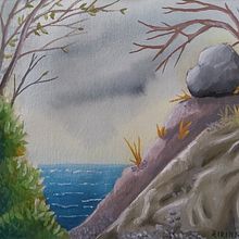My project for course: Fantasy Landscapes with Watercolor & Gouache. Een project van  Beeldende kunst, Schilderij, Aquarelschilderen, Naturalistische illustratie y Schilderen met gouache van Èirinn NicAonghais - 12.02.2023