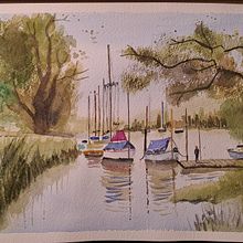 Mi proyecto del curso: Pintura en acuarela de paisajes marinos. Un proyecto de Pintura, Pintura a la acuarela e Ilustración naturalista				 de María Otero Macías - 12.02.2023