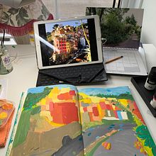 My project for course: Pictorial Sketchbook with Gouache. Un projet de Illustration traditionnelle, Esquisse , Dessin, Illustration architecturale, Carnet de croquis , et Peinture gouache de riruinternet - 13.02.2023