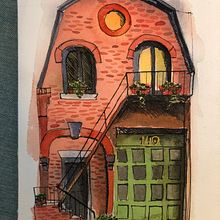 Mijn project van de cursus: Illustreer charmante scènes met aquarel en vulpen. Un projet de Peinture, Esquisse , Aquarelle, Illustration architecturale et Illustration à l'encre de floorwillemze - 12.02.2023