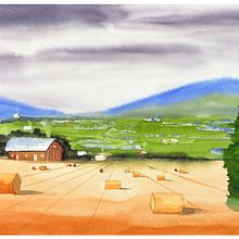 My project for course: Watercolor Landscapes: Experimental Tools and Techniques. Een project van  Beeldende kunst, Schilderij y Aquarelschilderen van Jaladhi Pujara - 13.02.2023