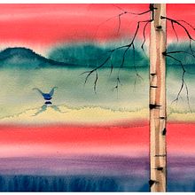 My project for course: Atmospheric Landscapes in Watercolor . Een project van  Beeldende kunst, Schilderij y Aquarelschilderen van Jaladhi Pujara - 14.02.2023