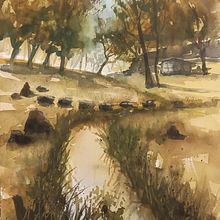 My project for course: Natural Landscapes in Watercolor Ein Projekt aus dem Bereich Bildende Künste, Malerei und Aquarellmalerei von Anne Yang - 14.02.2023