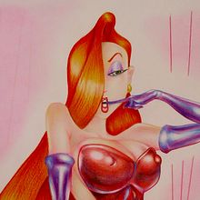 Jessica Rabbit. Comic, Desenho a lápis, Desenho, Concept Art, Desenho de retrato, Desenho artístico, Desenho anatômico, Teoria da cor, e Desenho com lápis de cor projeto de David Calvachi - 14.02.2023