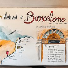  Carnet de voyage Barcelone . Un proyecto de Dibujo, Pintura a la acuarela, Sketchbook, Ilustración con tinta y Dibujo con lápices de colores de Anne-Marie FOURNIER - 14.02.2023
