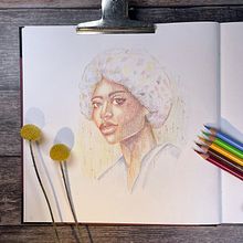 Mein Abschlussprojekt für den Kurs: Lebendiges Porträtzeichnen mit Buntstiften. Drawing, Portrait Drawing, Sketchbook, and Colored Pencil Drawing project by Anja Schreinemachers - 02.14.2023