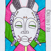 Modern African Masks. Projekt z dziedziny Trad, c, jna ilustracja, R, sowanie kredkami,  R, sunek art, st i czn użytkownika Aya PH - 15.02.2023