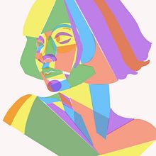My project for course: Geometric Portraits with Procreate. Projekt z dziedziny Trad, c, jna ilustracja, Ilustracja c i frowa użytkownika giovanna_giacon - 12.02.2023
