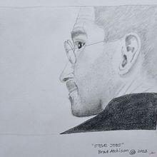 Steve Jobs: Fundamentals of Portrait Drawing with Pencil. Fine Arts, Pencil Drawing, Drawing, Realistic Drawing, and Artistic Drawing project by Brad Atchison - 02.15.2023