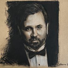 Charcoal portrait of my husband. Traditional illustration, Fine Arts, Drawing, Portrait Drawing, Realistic Drawing, and Artistic Drawing project by catherine_charron_drolet - 02.15.2023