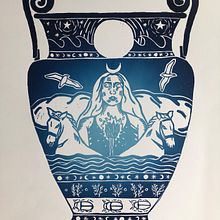 Lino Print Series of the Three Lunar Goddesses of Ancient Greece (A3) . Un progetto di Illustrazione tradizionale di mmartin090703 - 16.02.2023