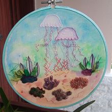 My project for course: Textile Illustration with Acrylic, Felt, and Embroidery Ein Projekt aus dem Bereich H, werk, Stickerei, Malerei mit Acr, l, Nadelfilzen und Textildesign von Marie ROUSSEL - 10.02.2023