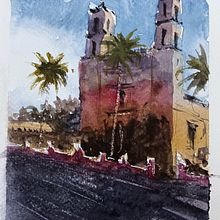 Mi proyecto del curso: Sketching de viajes en acuarela: captura el mundo que te rodea Ein Projekt aus dem Bereich Traditionelle Illustration, Malerei, Skizzenentwurf, Zeichnung, Aquarellmalerei, Architektonische Illustration und Sketchbook von Hugo Villegas - 16.02.2023