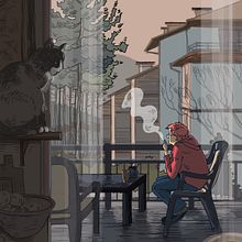 View from last Summer. Traditional illustration, Sketching, Drawing, and Digital Illustration project by Olha Brieus - 02.17.2023