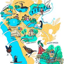 Ilustración, Mapa Turistico Lacustre Concepción, Chile.. Traditional illustration, Br, ing, Identit, Education, Marketing, and Creativit project by Natilustra - 10.19.2021