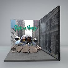 Stand de Rick & Morthy. Diseño y 3D. Design, Graphic Design, Events, 3D, 3D Modeling, and 3D Design project by Laura Rojo - 02.18.2023