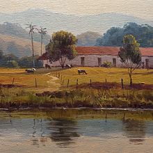 Vacas no pasto. Pintura a óleo, Design, Ilustração tradicional, e Pintura Acrílica projeto de jesse camilo - 19.02.2023