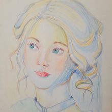 My project for course: Vibrant Portrait Drawing with Colored Pencils. Un projet de Dessin, Dessin de portrait, Carnet de croquis, Dessin aux cra , et ons de couleur de Diana Poell - 19.02.2023