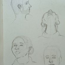 Bocetos de Retratos. Sketching, and Sketchbook project by Ainhoa Venegas - 11.01.2022