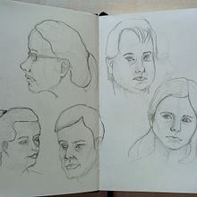 Bocetos de Retratos en 10 min. Sketching, and Sketchbook project by Ainhoa Venegas - 01.30.2023