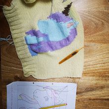 Mi proyecto del curso: Prendas de punto con intarsia: de la idea al patrón. Knitting, and Textile Design project by trisha_autumn - 02.19.2023