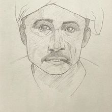 My project for course: Graphite Line Drawing for Portrait Sketchbooking. Fine Arts, Sketching, Drawing, Portrait Drawing, and Sketchbook project by ihshaheem - 02.18.2023