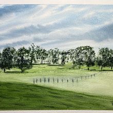 Mon projet du cours : Paysages naturels à l’aquarelle. Projekt z dziedziny  Sztuki piękne,  Malarstwo i Malowanie akwarelą użytkownika Isabelle Proisy - 19.02.2023