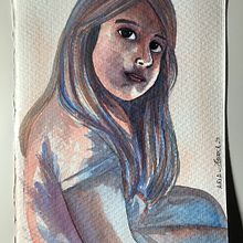 Mi proyecto del curso: Retrato artístico en acuarela. Fine Arts, Painting, Watercolor Painting, and Portrait Drawing project by Elena Martínez - 02.19.2023