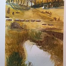 Mi proyecto del curso: Paisajes naturales en acuarela. Un proyecto de Bellas Artes, Pintura y Pintura a la acuarela de anaperezolleros - 19.02.2023