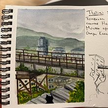 My project for course: Watercolor Travel Journal. Projekt z dziedziny Trad, c, jna ilustracja, Malowanie akwarelą,  R, sunek architektoniczn i Sketchbook użytkownika violetta_karpushenko - 20.02.2023