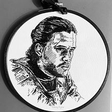 GOT Jon Snow Portrait. Un proyecto de Bordado de Stacey Kyme - 18.02.2023