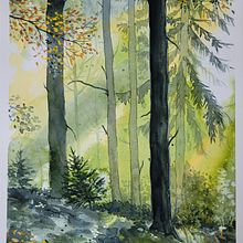 Mi proyecto del curso: Paisajes de ensueño con acuarela: plasma la luz Ein Projekt aus dem Bereich Malerei und Aquarellmalerei von Katarzyna Śpiewak - 20.02.2023