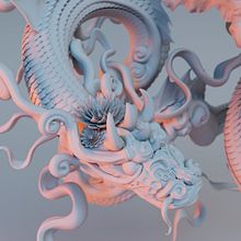 Koi Chinese Dragon - Sculpting. 3D, and Sculpture project by Federico Del Sordo - 02.20.2023
