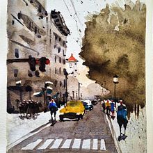 Mi proyecto del curso: Paisajes urbanos en acuarela. Fine Arts, Watercolor Painting, and Architectural Illustration project by Lolo Rascovan - 02.20.2023