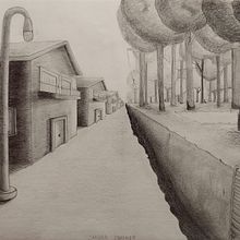 Perspectiva mundo imaginario. Pencil Drawing project by Sandra Lorenzo - 02.20.2023