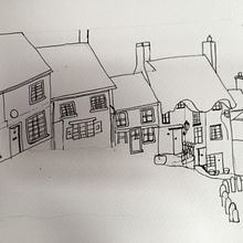 My project for course: Architectural Sketching with Watercolor and Ink. Sketching, Drawing, Watercolor Painting, Architectural Illustration, Sketchbook & Ink Illustration project by Amelia Amin - 02.22.2023